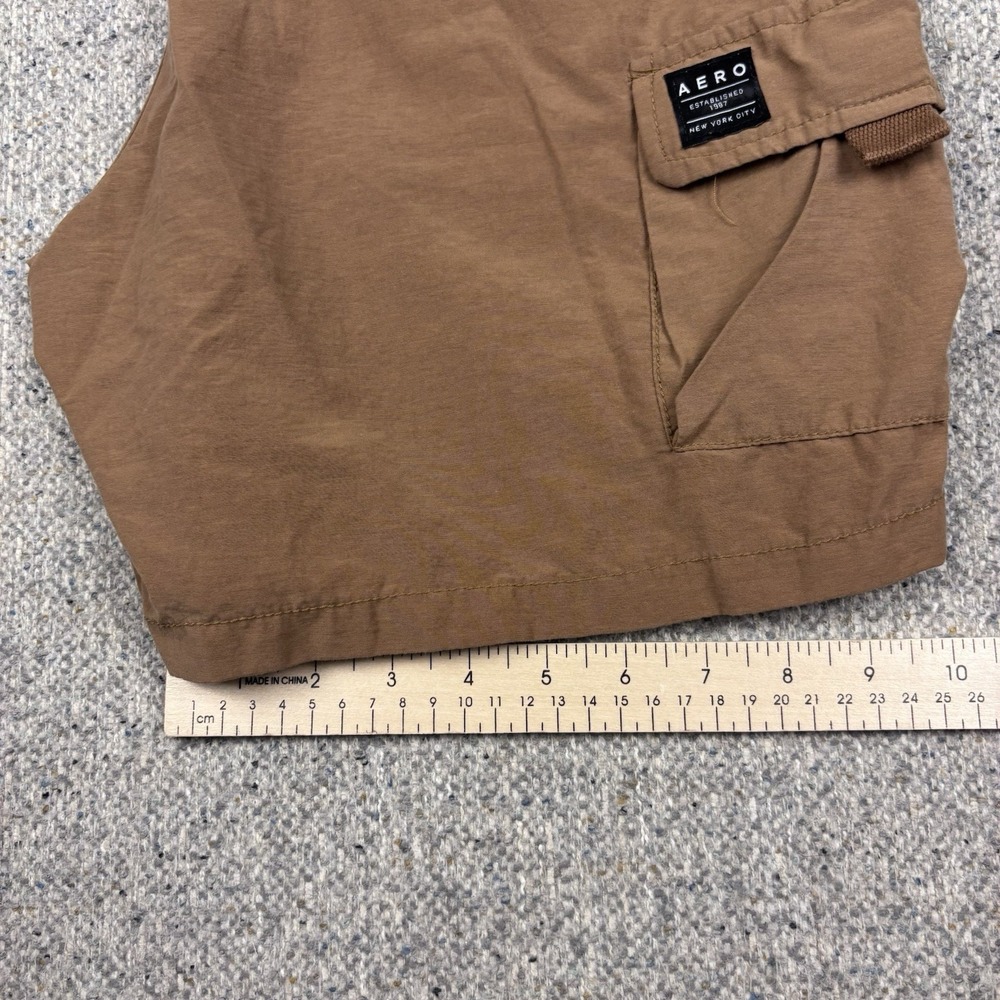 Aeropostale Shorts Mens Small Brown Canvas Cargo Multi Pocket Work Utility - Picture 8 of 8